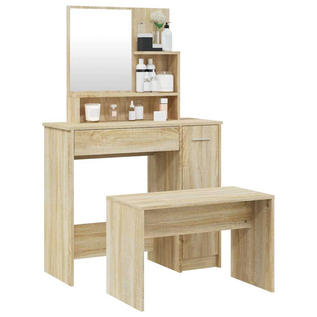 Dressing Table Set Sonoma Oak 86,5x35x136 cm
