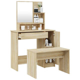 Dressing Table Set Sonoma Oak 86,5x35x136 cm - Top-Down View