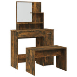 Dressing Table Set Smoked Oak 86.5x35x136 cm - Front View