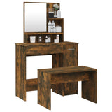 Dressing Table Set Smoked Oak 86.5x35x136 cm - Side View
