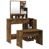 Dressing Table Set Smoked Oak 86.5x35x136 cm - Top-Down View