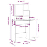 Dressing Table Set Smoked Oak 86.5x35x136 cm - Extra Image