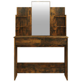 Dressing Table Set Smoked Oak 96x40x142 cm