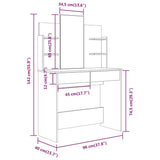 Dressing Table Set Smoked Oak 96x40x142 cm - Extra Image