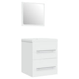 Sink Cabinet with Built-in Basin White Engineered Wood - Top-Down View
