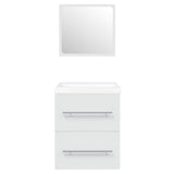 Sink Cabinet with Built-in Basin White Engineered Wood