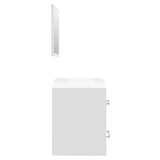 Sink Cabinet with Built-in Basin White Engineered Wood