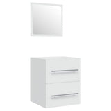 Sink Cabinet with Built-in Basin White Engineered Wood - Low Angle