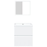 Bathroom Sink Cabinet with Basin and Mirror White