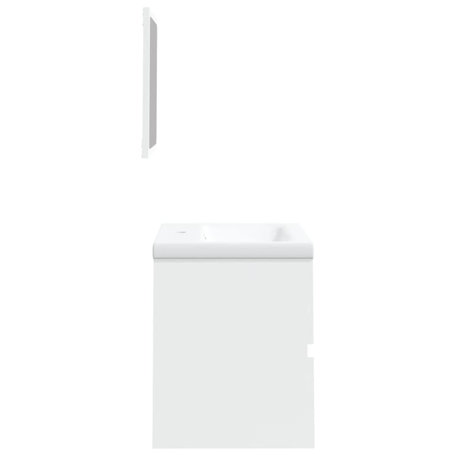 Bathroom Sink Cabinet with Basin and Mirror White