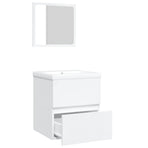 Bathroom Sink Cabinet with Basin and Mirror White