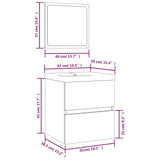 Bathroom Sink Cabinet with Basin and Mirror Black