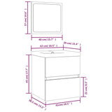 Bathroom Sink Cabinet with Basin and Mirror High Gloss White
