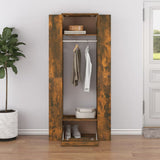 Hallway Cabinets 2 pcs Smoked Oak Engineered Wood - Side View