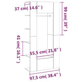 Hallway Cabinets 2 pcs Smoked Oak Engineered Wood