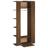 Hallway Cabinets 2 pcs Brown Oak Engineered Wood - Rear View