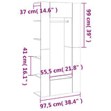 Hallway Cabinets 2 pcs Brown Oak Engineered Wood