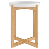 Coffee Table White 41x41x48.5cm Engineered Wood&Solid Wood Pine