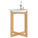 Coffee Table White 41x41x48.5cm Engineered Wood&Solid Wood Pine