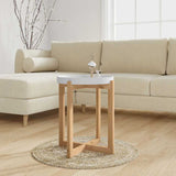 Coffee Table White 41x41x48.5cm Engineered Wood&Solid Wood Pine