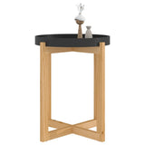 Coffee Table Black 41x41x48.5cm Engineered Wood&Solid Wood Pine