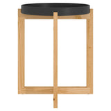 Coffee Table Black 41x41x48.5cm Engineered Wood&Solid Wood Pine - Top-Down View