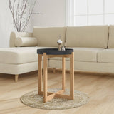 Coffee Table Black 41x41x48.5cm Engineered Wood&Solid Wood Pine