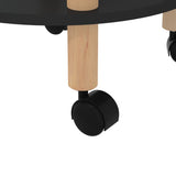 3-tier Trolley Black 38x38x82cm Engineered Wood&Solid Wood Pine - Rear View