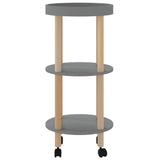 3-tier Trolley Grey 38x38x82cm Engineered Wood&Solid Wood Pine - Top-Down View
