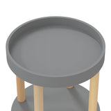 3-tier Trolley Grey 38x38x82cm Engineered Wood&Solid Wood Pine - 45-Degree Angle