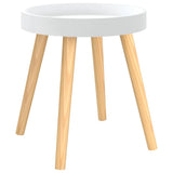 Side Table White 38x38x40 cm Engineered Wood&Solid Wood Pine