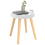 Side Table White 38x38x40 cm Engineered Wood&Solid Wood Pine