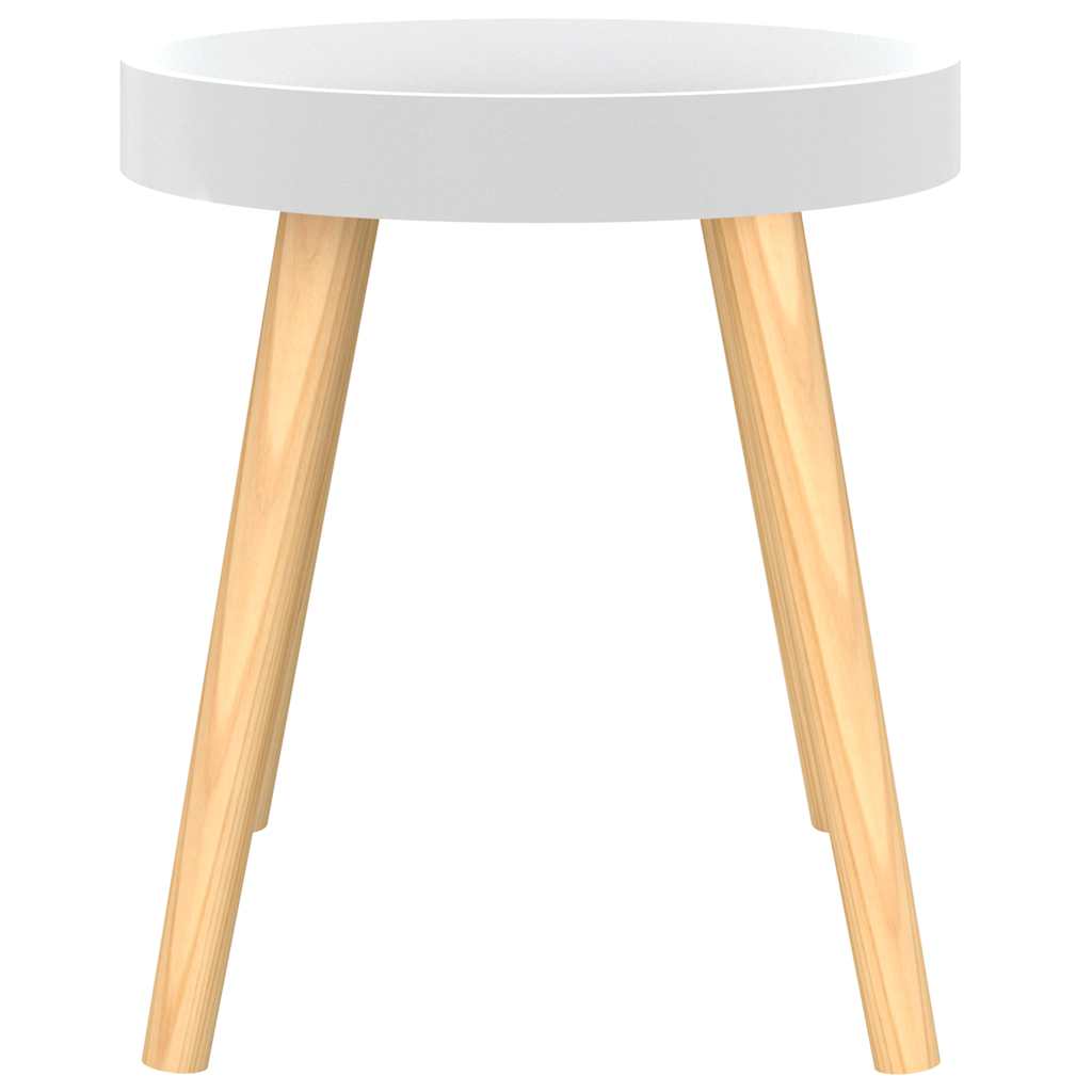 Side Table White 38x38x40 cm Engineered Wood&Solid Wood Pine