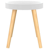 Side Table White 38x38x40 cm Engineered Wood&Solid Wood Pine - Top-Down View