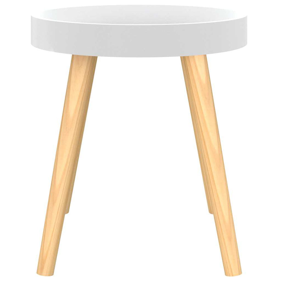 Side Table White 38x38x40 cm Engineered Wood&Solid Wood Pine