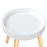 Side Table White 38x38x40 cm Engineered Wood&Solid Wood Pine