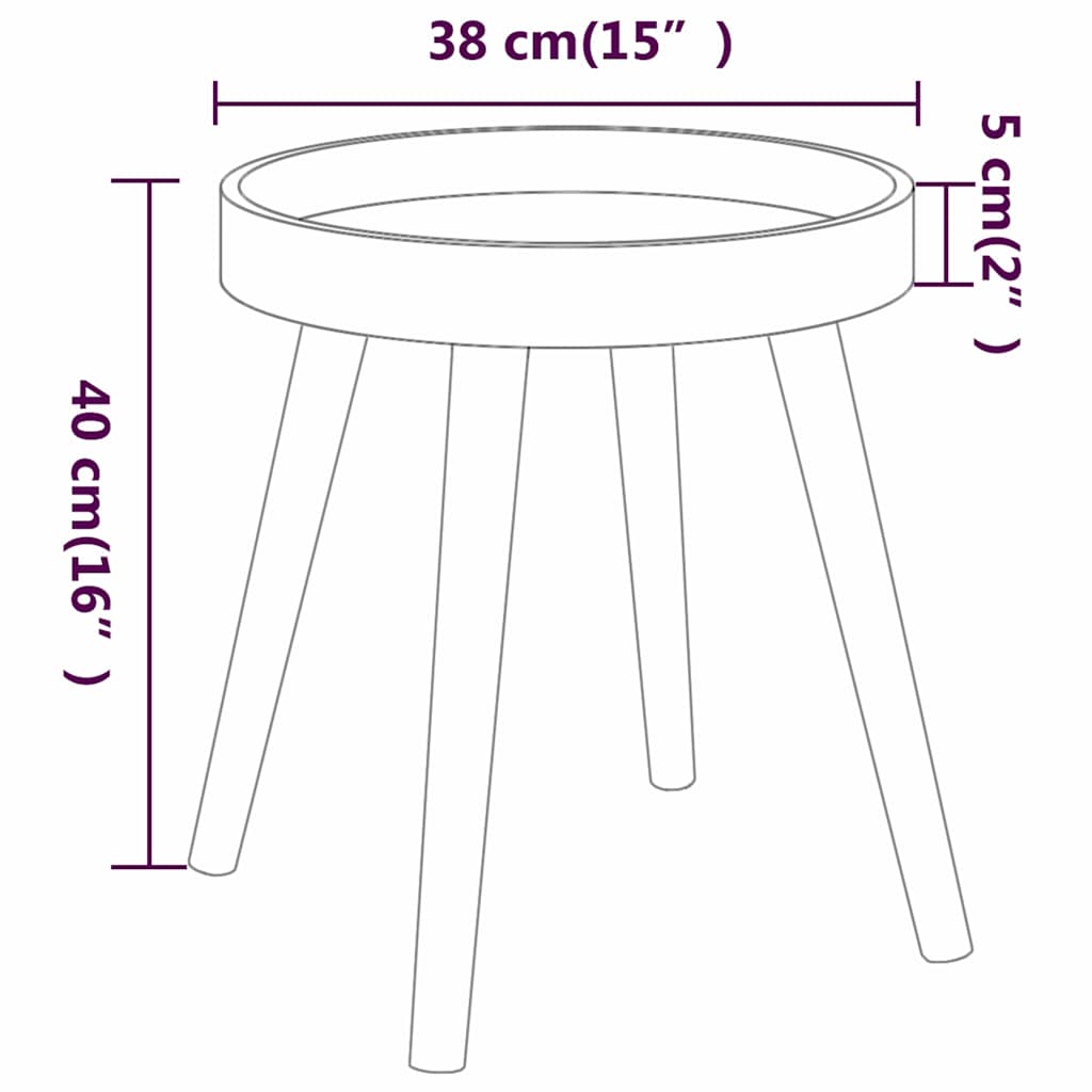 Side Table White 38x38x40 cm Engineered Wood&Solid Wood Pine