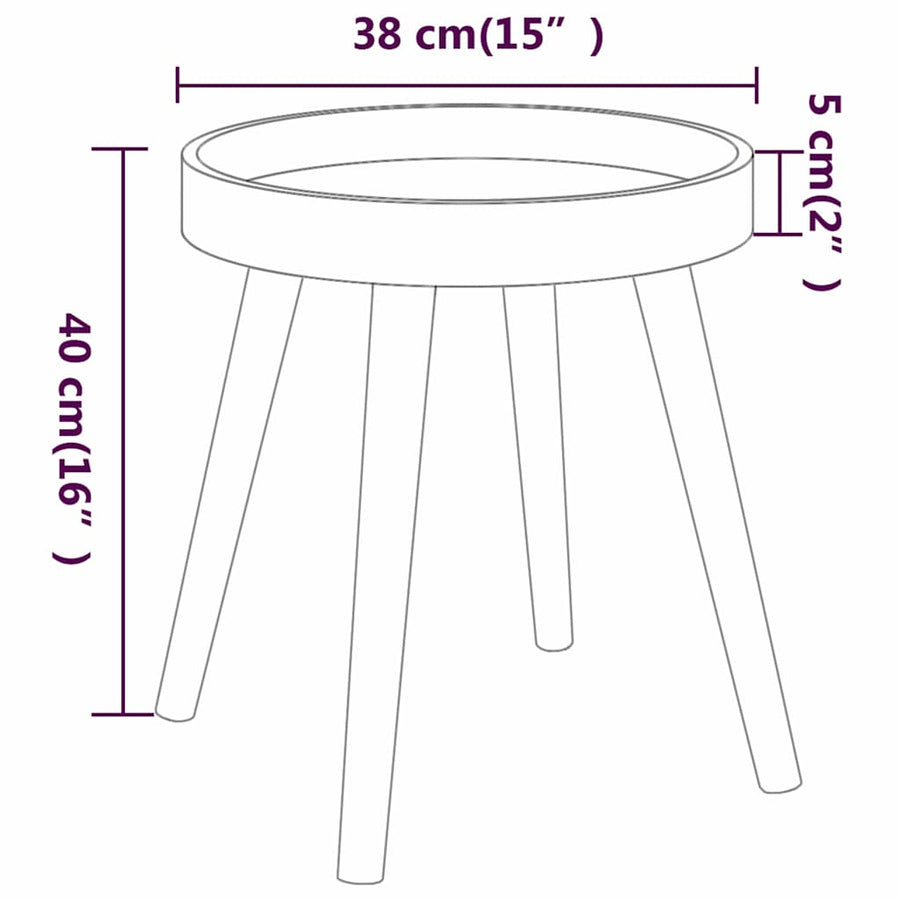 Side Table White 38x38x40 cm Engineered Wood&Solid Wood Pine
