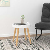Side Table White 38x38x40 cm Engineered Wood&Solid Wood Pine