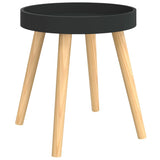 Side Table Black 38x38x40 cm Engineered Wood&Solid Wood Pine - Front View