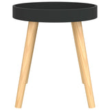 Side Table Black 38x38x40 cm Engineered Wood&Solid Wood Pine