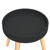 Side Table Black 38x38x40 cm Engineered Wood&Solid Wood Pine