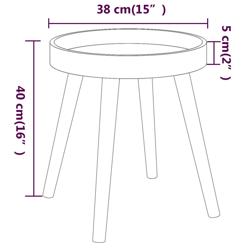 Side Table Black 38x38x40 cm Engineered Wood&Solid Wood Pine