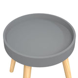 Side Table Grey 38x38x40 cm Engineered Wood&Solid Wood Pine - 45-Degree Angle