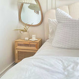 Bedside Cabinets 2 pcs Brown Solid Wood Pine and Natural Rattan - 45-Degree Angle