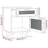 Bedside Cabinets 2 pcs Brown Solid Wood Pine and Natural Rattan - Extra Image
