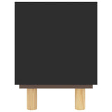 TV Cabinet Black 80x30x40 cm Solid Wood Pine and Natural Rattan