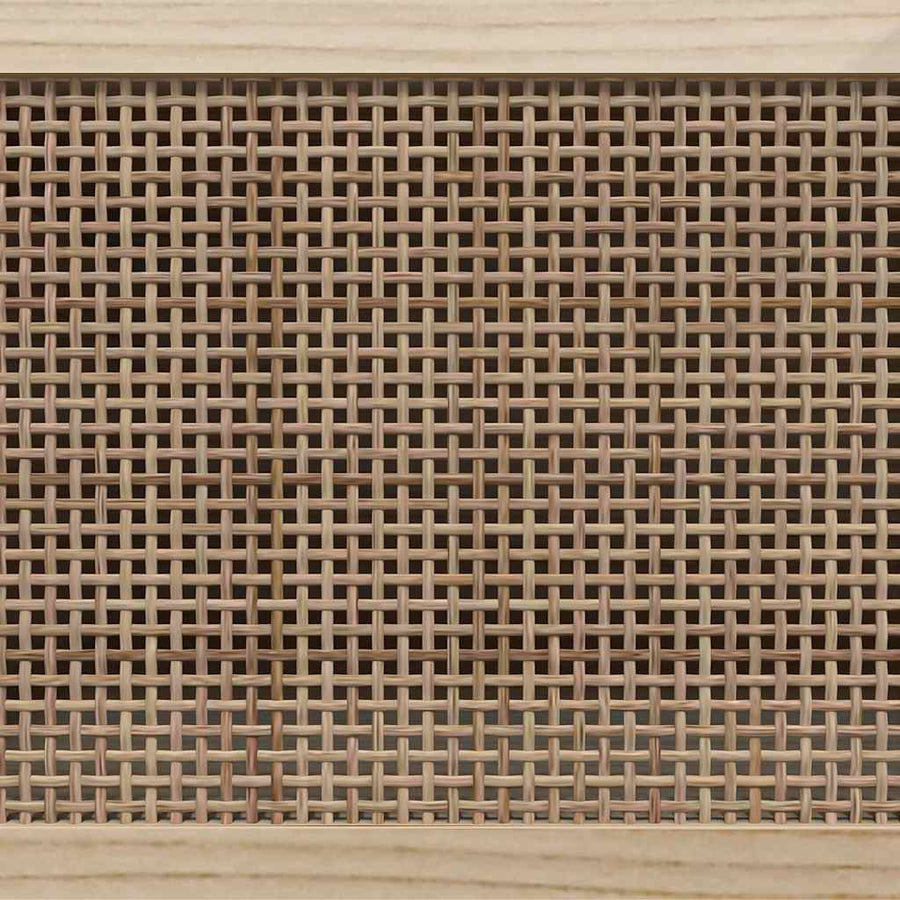 TV Cabinet Black 80x30x40 cm Solid Wood Pine and Natural Rattan