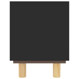 TV Cabinet Black 105x30x40 cm Solid Wood Pine&Natural Rattan - 45-Degree Angle