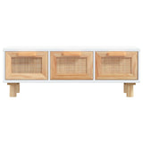 Coffee Table White 80x40x30 cm Engineered Wood&Solid Wood Pine - Top-Down View